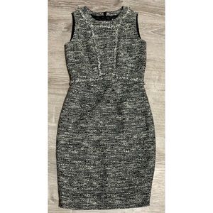 Brooks Brothers Black and White Tweed Midi Dress